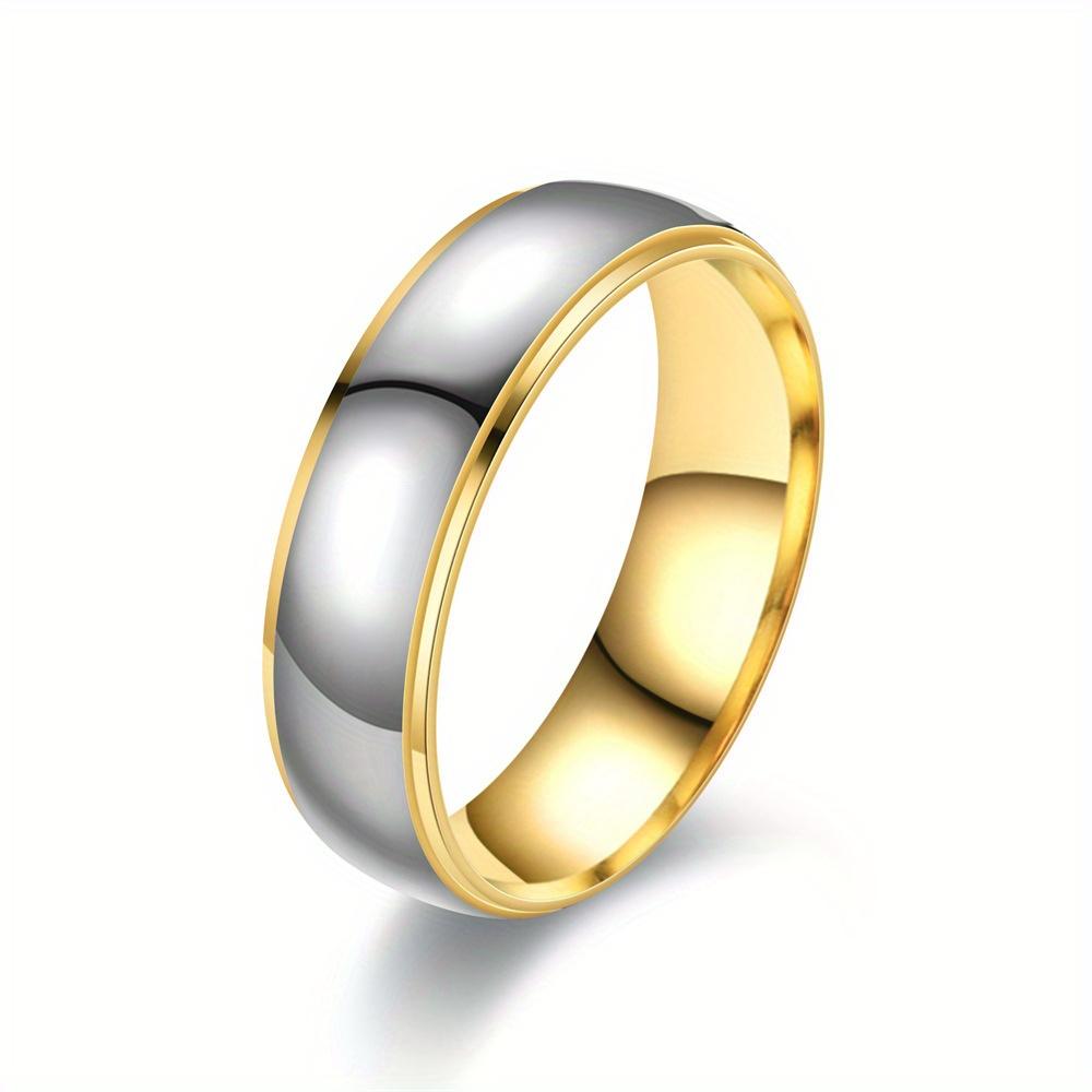 

1 шт. Модное и стильное многоцелевое простое модное кольцо из титановой стали, подходит для повседневной носки | В качестве подарка 13 золотой