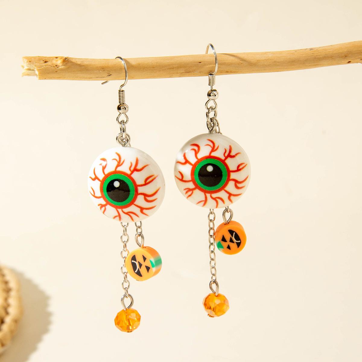 Halloween Vampire Ghost Pumpkin Bat Resin Earrings DIY Halloween Eye Earrings Earrings