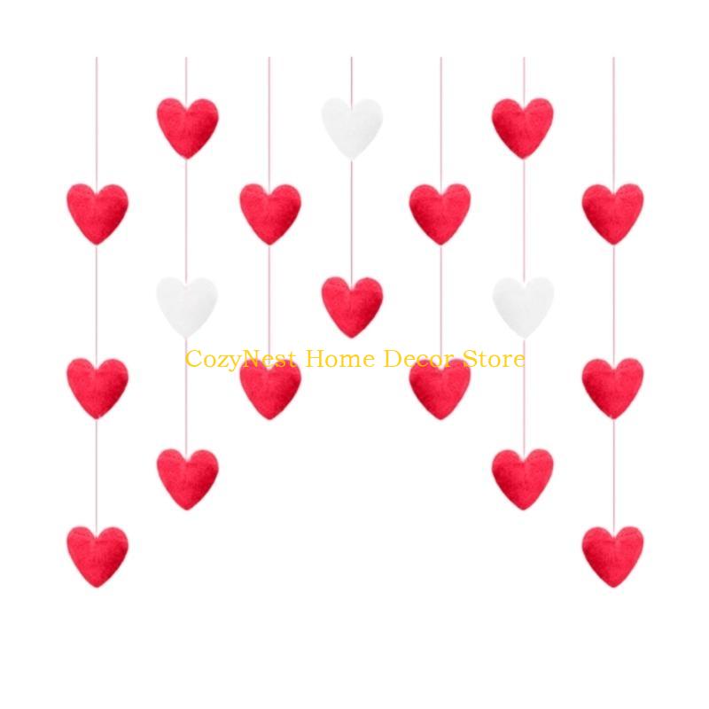 

92MF Colorful Curtain Partition Door Decor Heart Shaped Pendant for Girls Room Unique