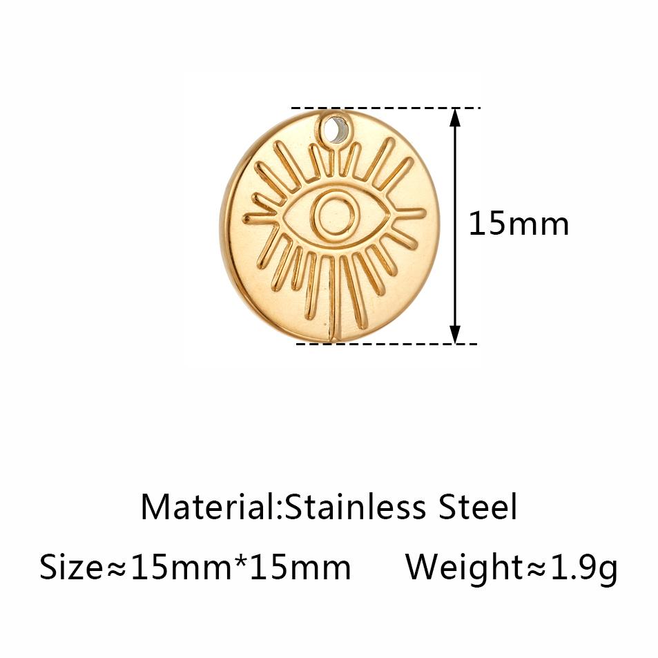 3 Stück Edelstahl Goldfarben Beschichtet Strassstein Blaues Böses Auge Anhänger Halskette Armband Ohrring DIY Schmuckherstellung Zubehör