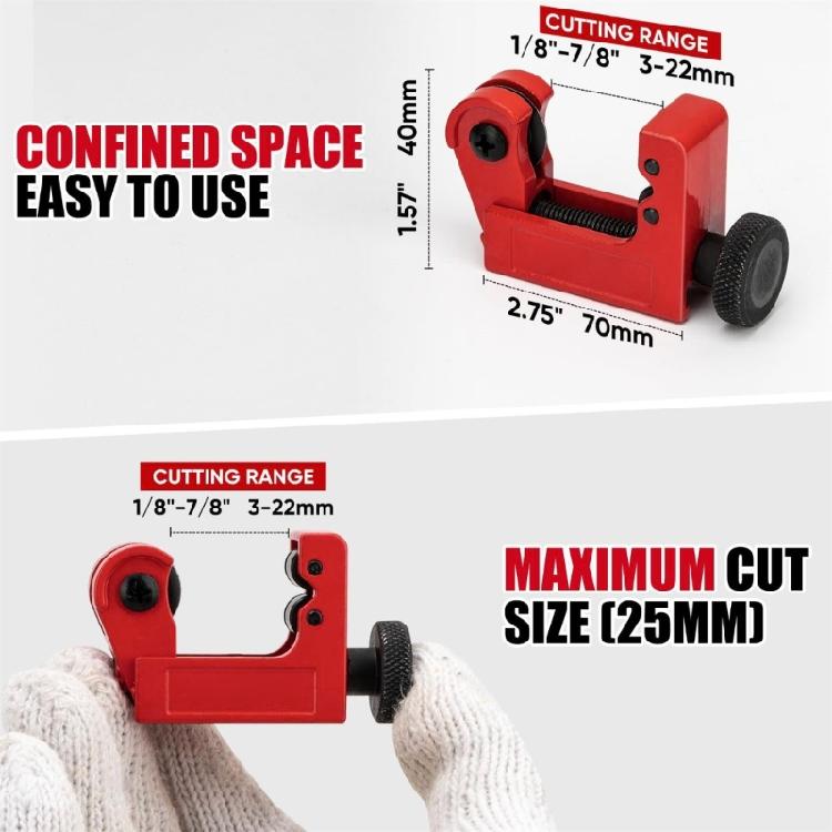 MultiSize Pipe Cutter Set 6-50mm 3-22mm Diameter Capacity Includes Roller Bearing Design For Effortless Operation