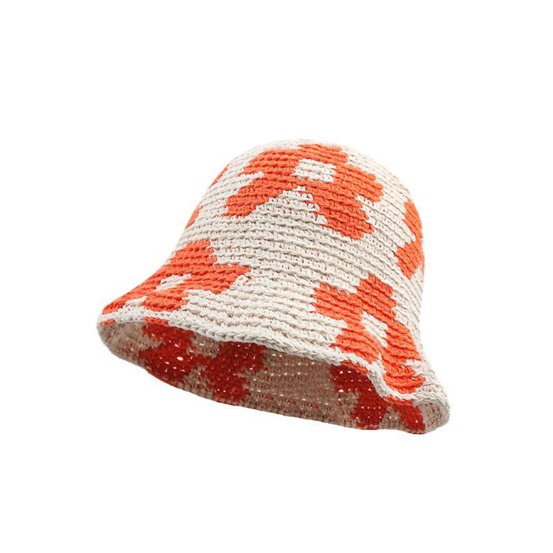 Spring and Summer Niche Designer Cotton Hand-woven Flower Fisherman Hat Children's Seaside Vacation Sunshade Basin Hat