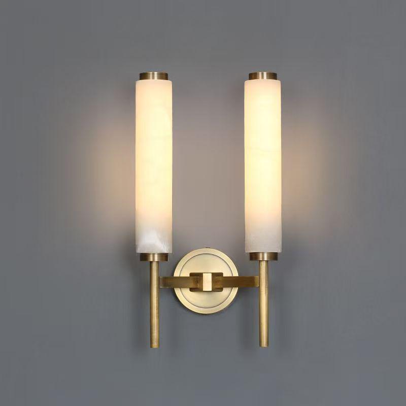 Elegant All-Copper Marble Wall Lamp for Living Room, Hotel, or B&B Corridor/Bedsides