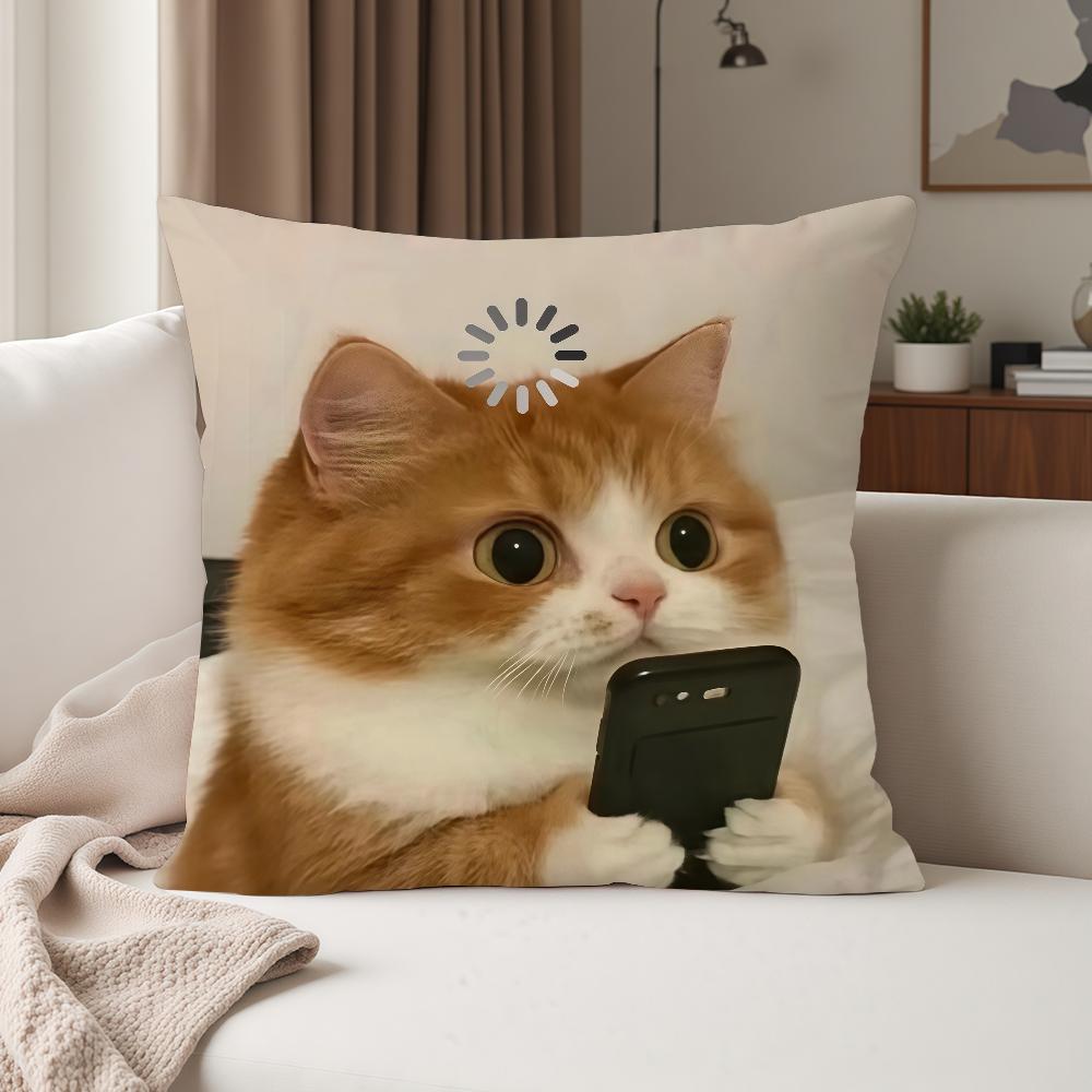 Funny Cat Cartoon Cute Pillow Case Suitable For Bedrooms Living Rooms Cars Home Decoration