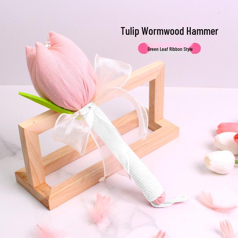 Brocade Tulip Mugwort Health Hammer: Exquisite Meridian Massage Hammer, Perfect Gift for Girls.