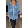 Plus Size Women's Shirt Spring and Summer Fashion Printing Loose Sexy Swallowtail Shirt