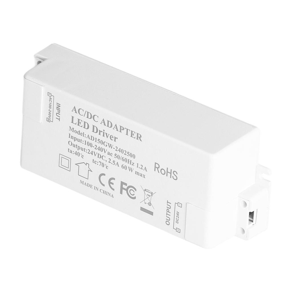 LED Driver DC24V 2.5A 60W LED Light Transformer DIY Lamp Driving Power Supply AC100‑240V
