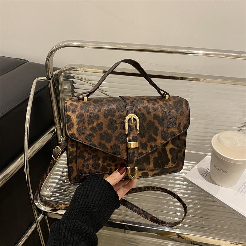 

Леопардовый принт осень и зима новая персонализированная мода иностранная универсальная сумка-мессенджер женская для поездок на работу повседневная простая на плечо