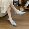 European Station Women's Shoes 2025 Spring New Oil Wax Leather Fashion Hollow Cat Heel Shoes Women's Pointed Comfortable Low Heel Single Shoes