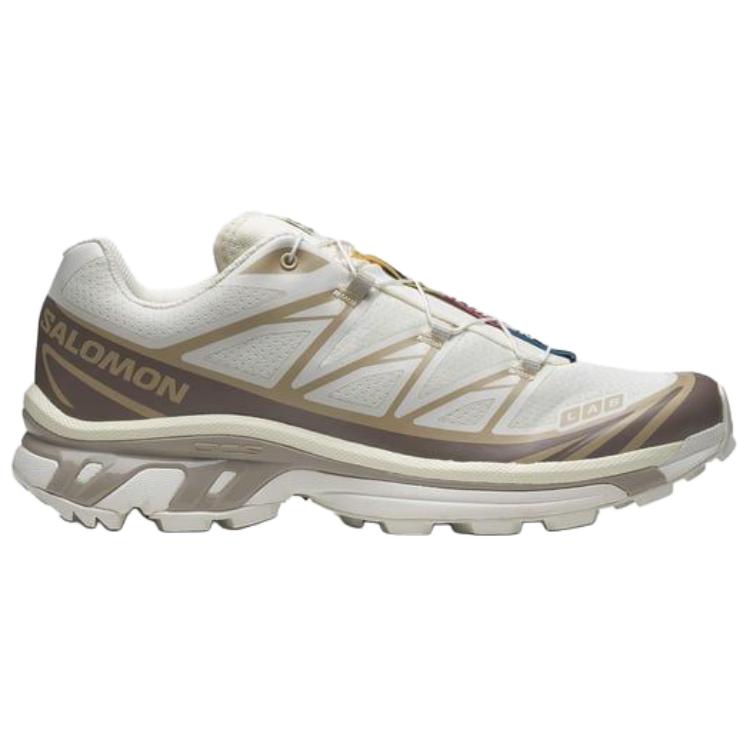 SALOMON XT-6 Confortável Versátil Durável Amortecedor Tênis de Corrida Cano Baixo Unissex Tênis de Corrida Bege 477377