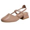 Autumn new single shoes women wear high-end fashion bag head women's shoes empty breathable sandals female temperament versatile