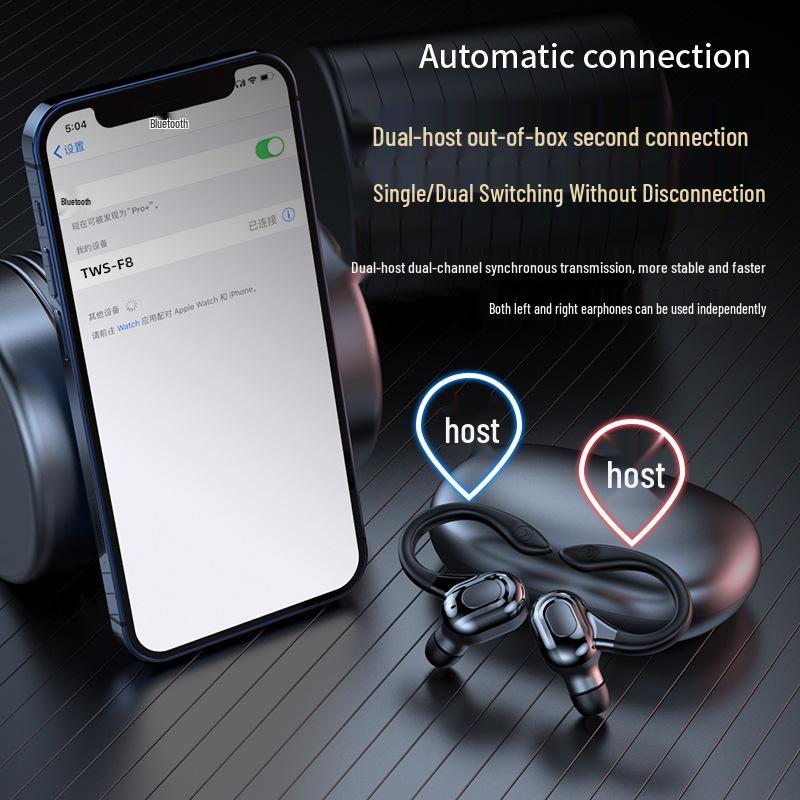 Wireless TWS Bluetooth Earphones: Noise-Cancelling, Over-Ear, Sweatproof, with Charging Case for Sports