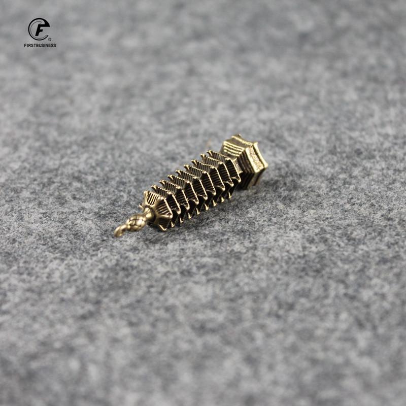 Copper Pagoda Figurines Retro Brass Chinese Feng Shui Nine-Layer Tower Key Chains Pendants Home Decor Desk Decorations Ornaments