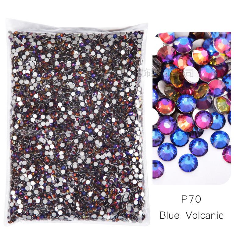P1-70 Ordinary Color Large Packaging Glass Flat Bottom Diamond Rhinestone Nail Diamond Diy Crystal Mobile Phone Case Beauty Jewelry Accessories