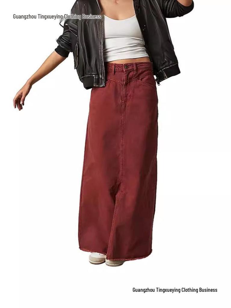 Summer Women's Loose Straight Casual Denim Skirt