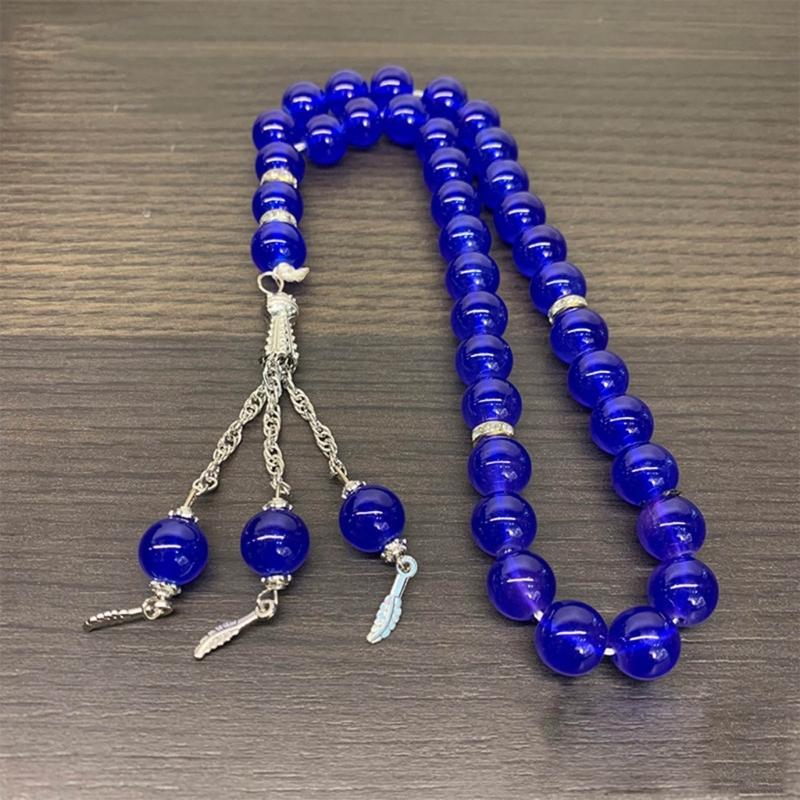 Kristall Gebetsperlen Quasten Handarmband Islamisch 33 Perlen Rosenkranz Armband Religiöser Schmuck Geschenk für Männer Frauen