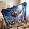 Christmas Flannel Throw Blanket Soft Warm Cozy For Sofa Bed Indoor Home Use Great Holiday Gift