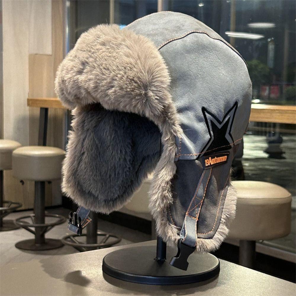 Windproof Riding Plush Hat Anti Fog Warm Ski Hat Casual Lei Feng Hat Outdoor