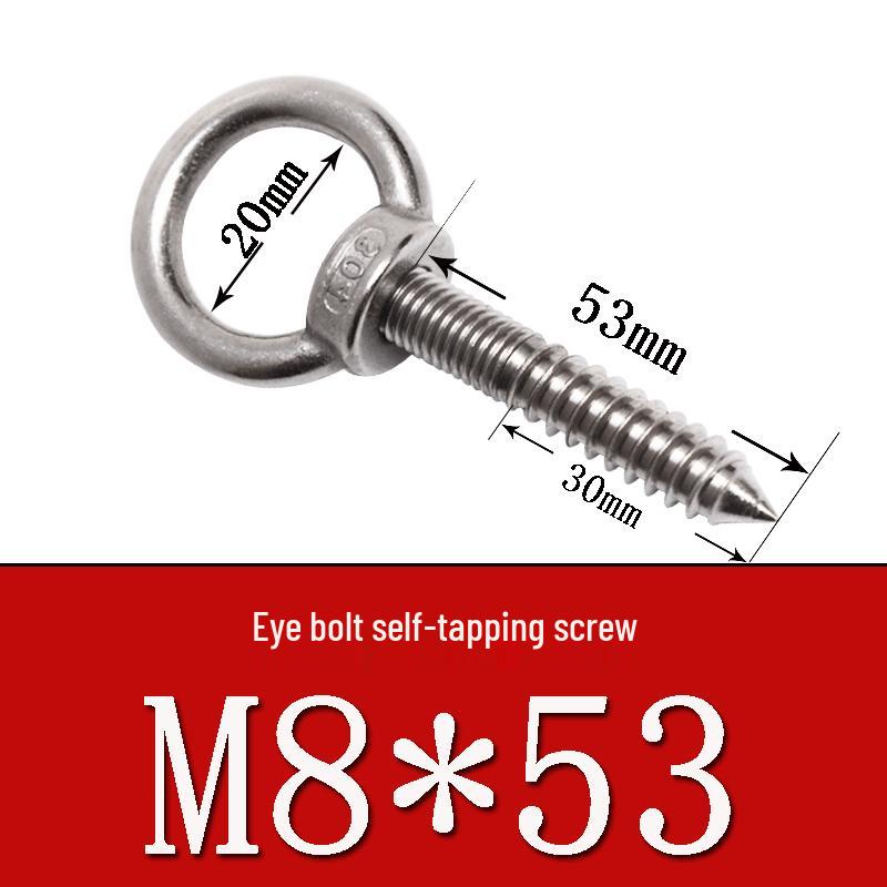 Stainless Steel 304 Eye Bolt, Self-Tapping Screw Eyelet, Butterfly Hand-Tight Self-Sheep Horn Nails