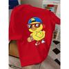 Cartoon Little Yellow Duck Skateboarding Youth Trendy  T-shirt Summer New Fashion Casual Loose Versatile Parent Child Clothes