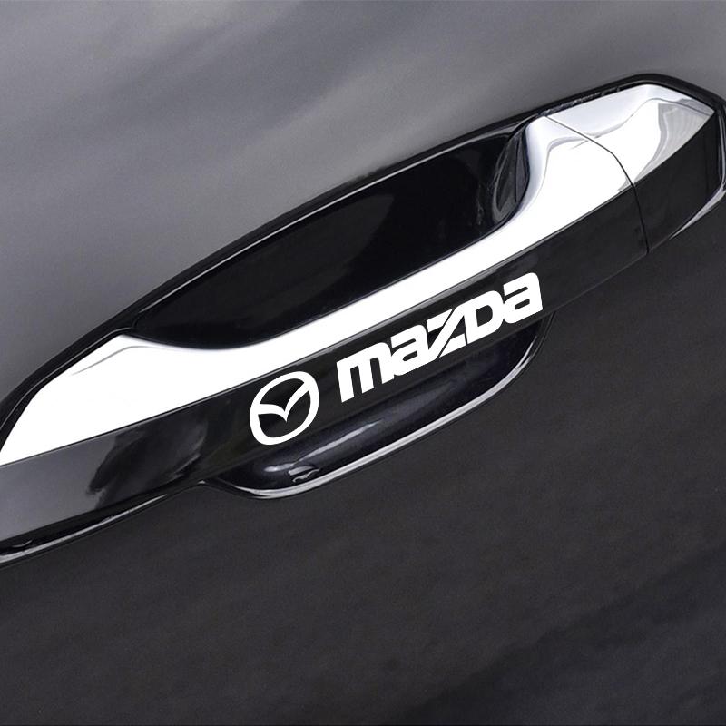 4Pcs Car Door Handle 3D Sticker Tire Rear View Mirror Decals For Mazda 3 6 CX5 2 CX3 CX9 MX5 RX8 Axela Demio MS CX5 2 Axela Demio Atenza MS GH BK MP