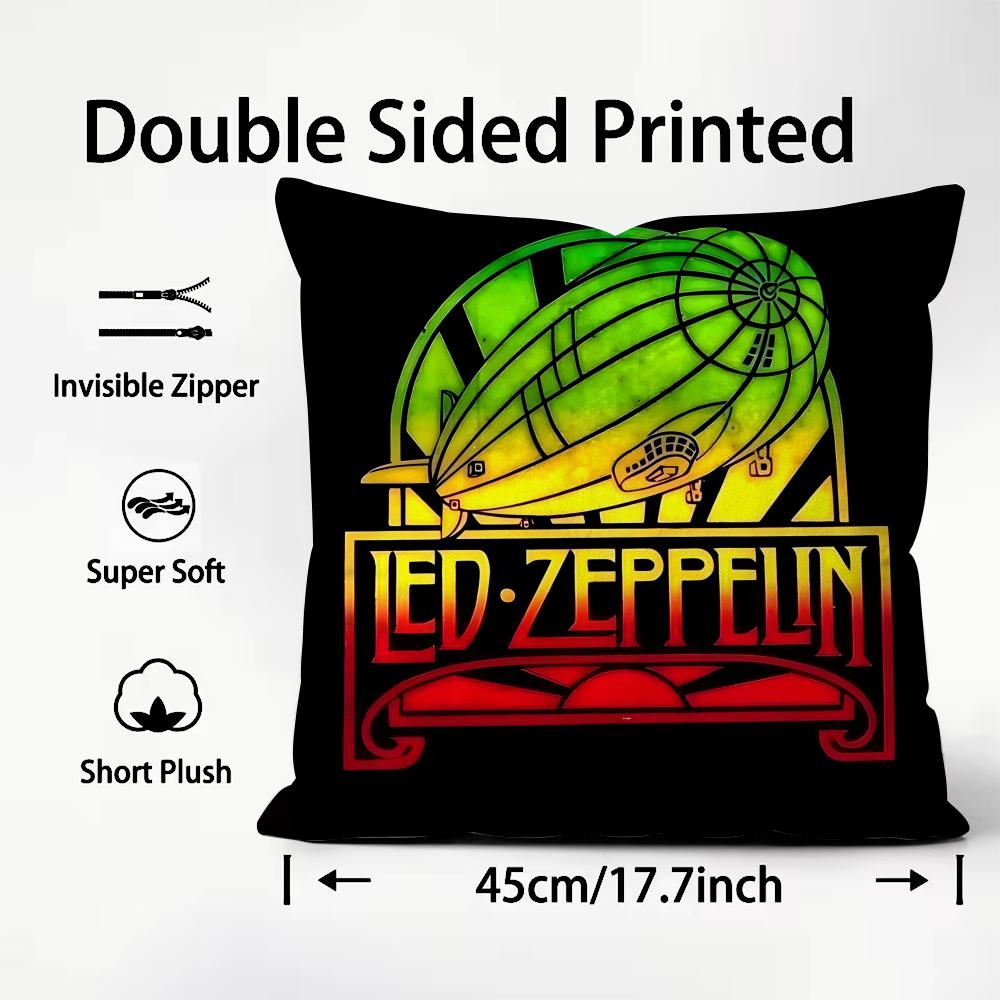 

LLed ZeppelinN Band Cushion Cover Plush Fabric Soft DoubleSided Printed Sofa Warm Winter Home Child Gift Pillow Case 30x30cm