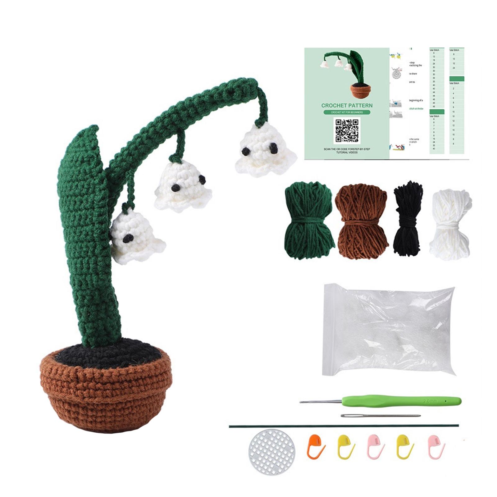 

Halloween Handmade Crochet Yarn, Little Potted Plant Decoration Gift, Home Desktop Ornament One Size зелёный