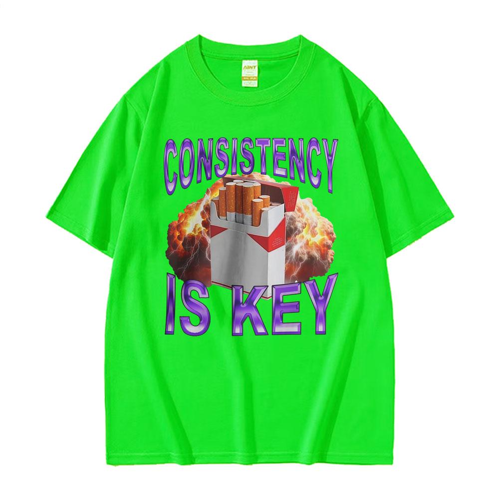 

Consistency Is Key Funny Meme Tshirt Unisex Fashion Humor Style Oversized T Shirts Unisex Vintage Oversized Summer Comfort T Shirt 4XL