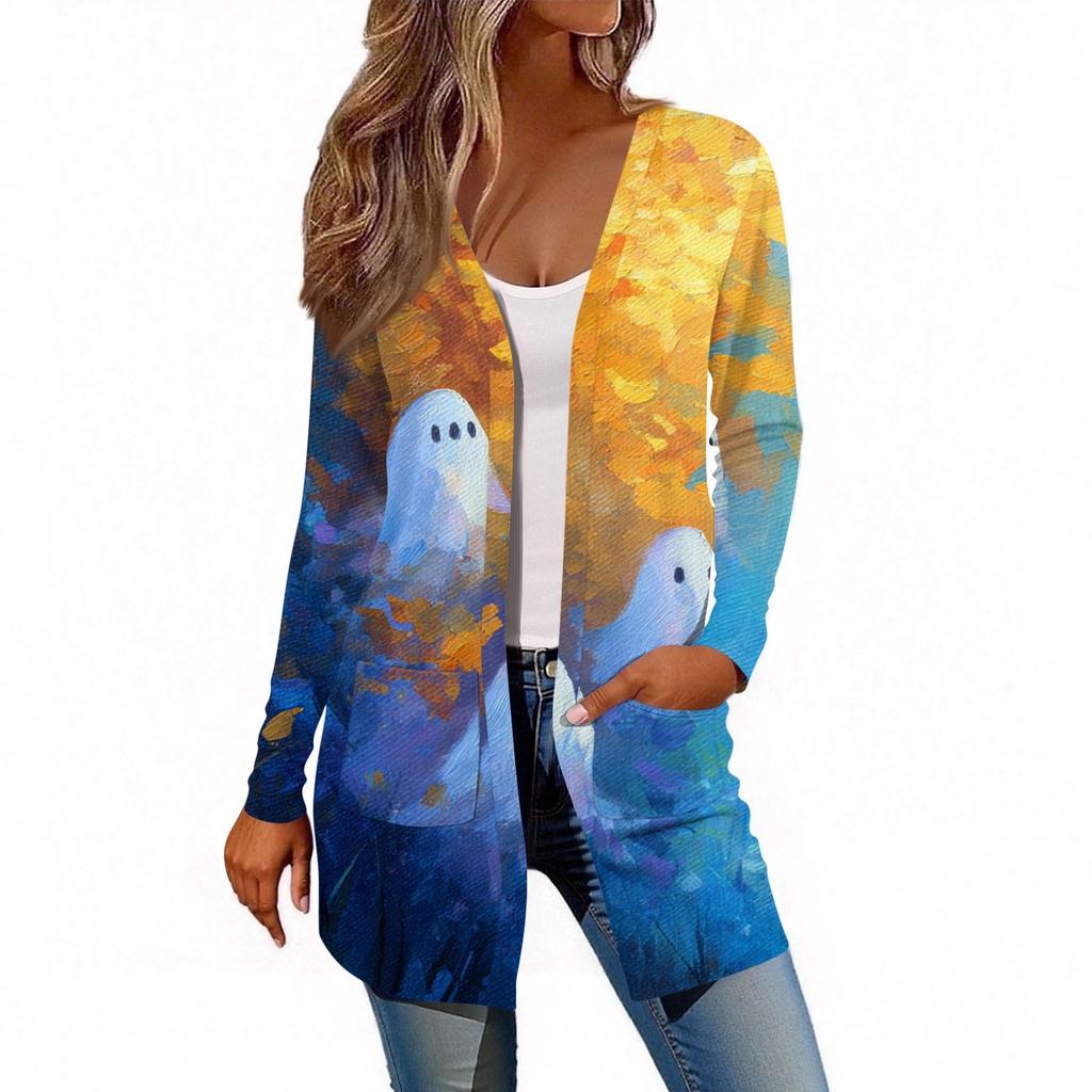 Women's Long Sleeve Cardigan Casual Jacket With Pockets Top