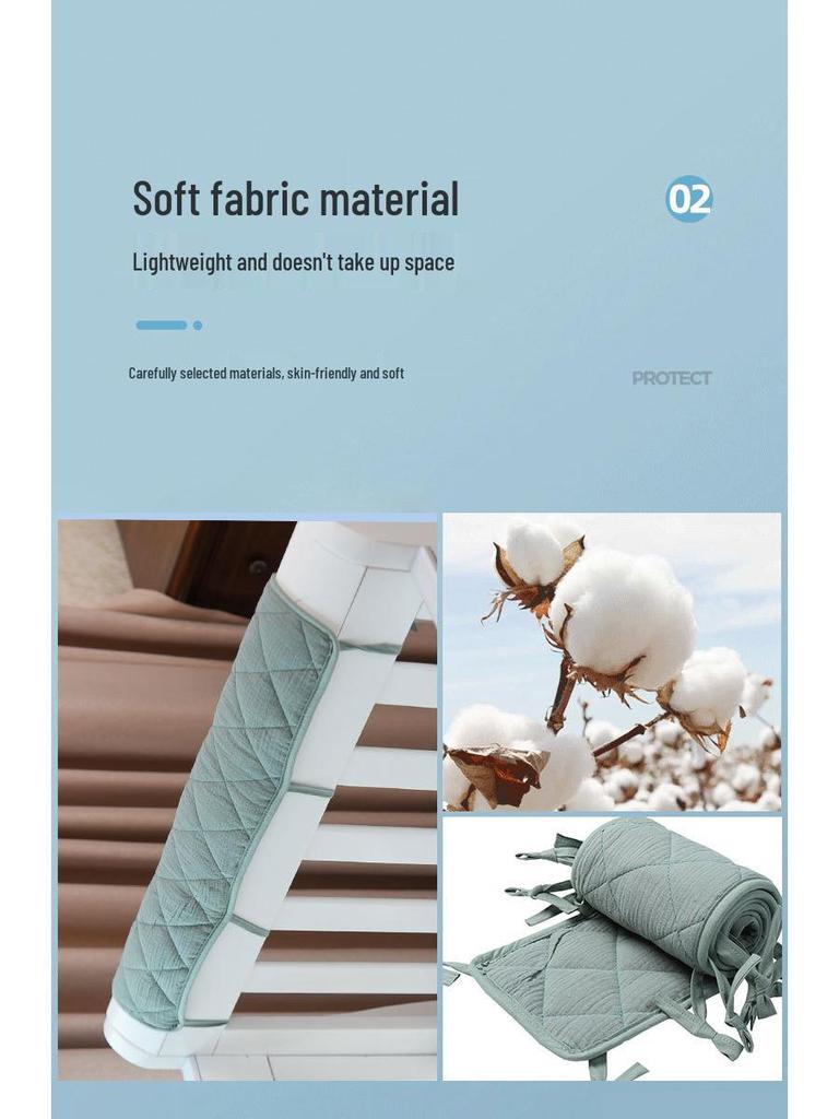 Double-Sided Crepe Crib Soft Pack: Pure Cotton Anti-Collision Protective Strip for Babies