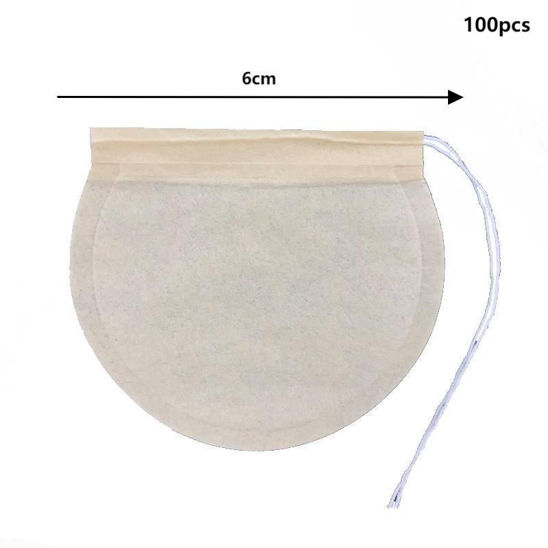 

Disposable Tea Bags Multi-Size Tea Bags For Loose Leaf Tea Empty Large Scented Drawstring Pouch Bag Iced Coffee Filter Bags 6cm коричневый