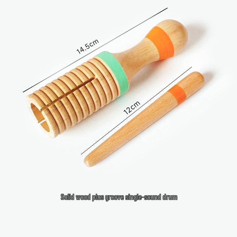 Children's Orff Percussion Instruments: Triangle, Castanets, Maracas, Tambourine, Wood Block, Cymbals