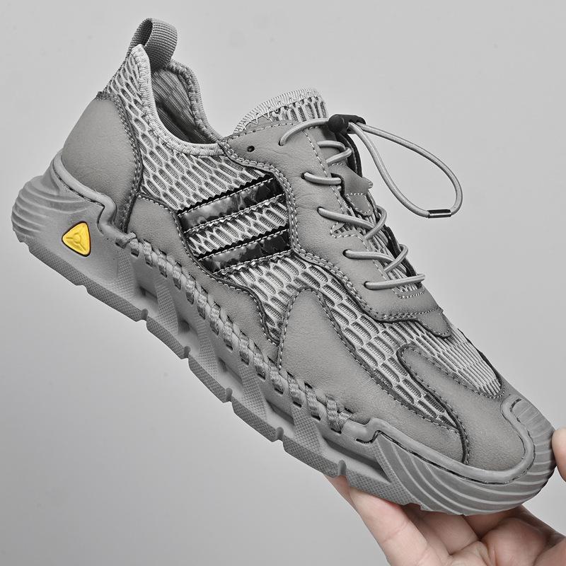 

Summer new mesh shoes breathable men s hollow sandals soft sole sports mesh casual shoes 38 серый