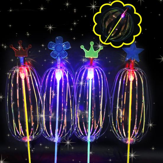 LED Light Up Glowing Bubble Maker Shook Stick Wands Outdoor Kids Toys Gifts