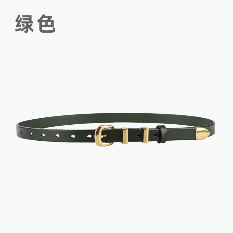 

Женский кожаный ремень из коровьей кожи Классический простой повседневный ремень для брюк и джинсов 105cm зелёный