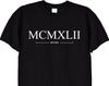 Born 1942 Birthday T Shirt In Roman Numerals, 80th Bday Black or White Colour, 81st Tee Top Gifts Ideas TShirt, Men or Women Unisex, 6112