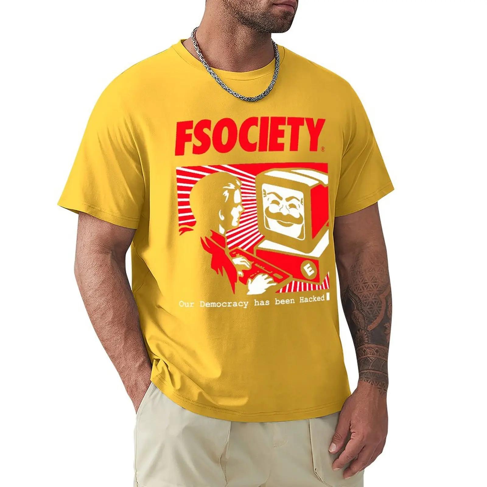 

Вінтажна Смішна Футболка Mr Robot FSociety F Society Хакерська Футболка Хараджуку Футболка з Коротким Рукавом 100% Бавовна Графічна Футболка Топи XL небо синє кольору