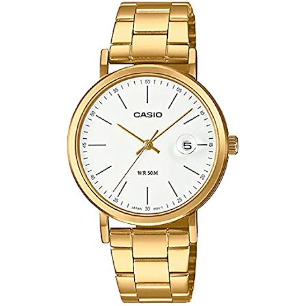 

[Casio] CASIO Женские кварцевые часы LTP-E175G-7EV Белый циферблат Золотой металлический ремешок Модель для зарубежного рынка [Paral...