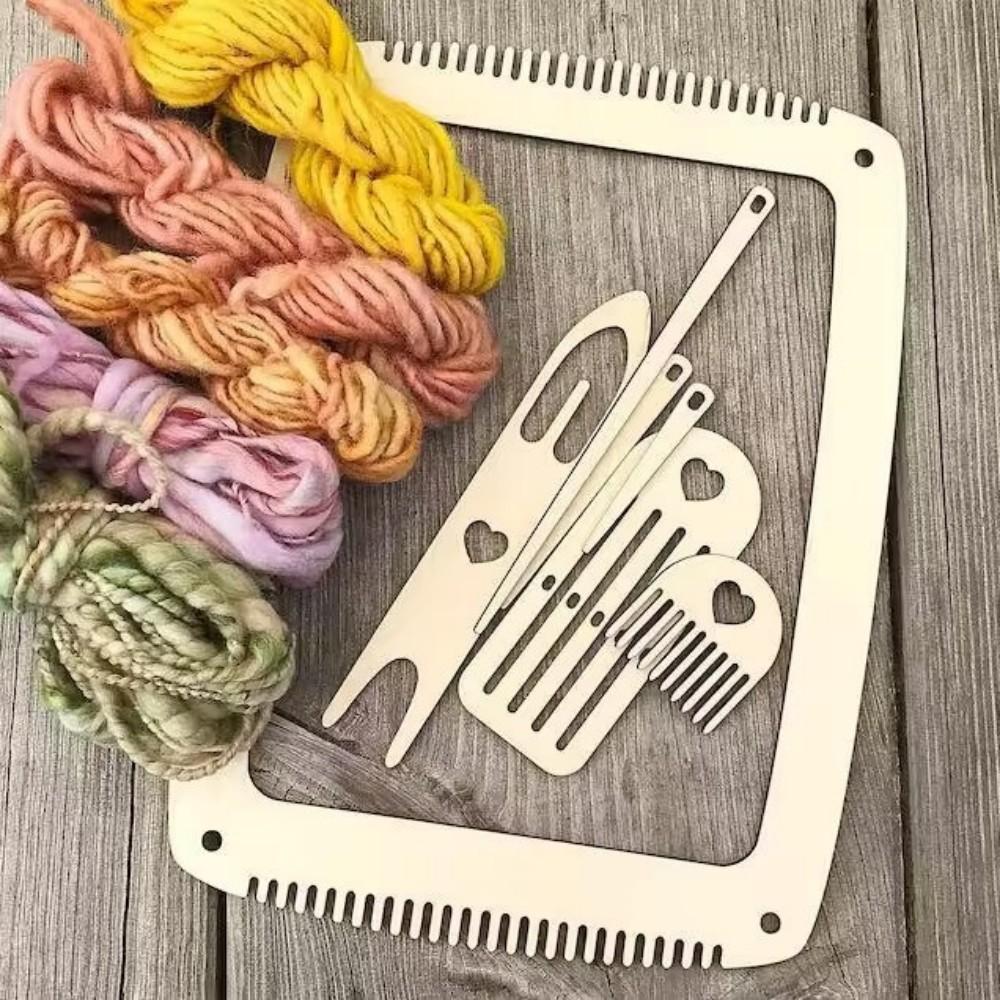 Wooden Weaving Looms Kits DIY Coaster Knitting Loom Hand Knitted