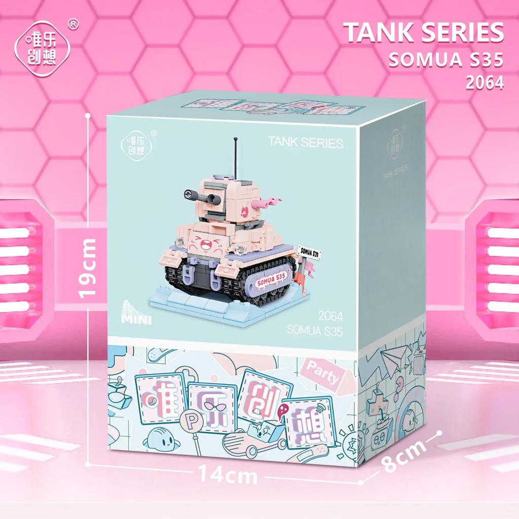 479pcsMini Building Blocks Military Toys Tank Fighter Tank Model Toy Children's Military Toy Car Collectible Creative Teen Gifts