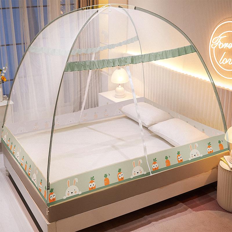 Foldable Mosquito Net Canopy for 1.5-1.8m Beds, Free Installation, Bedroom Yurt Tent