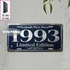 Tin Sign - Vintage Durable Metal Plaque Wall Decor, Home Office Bar Man Cave City Coordinate Birth Year License Plate Wall Art