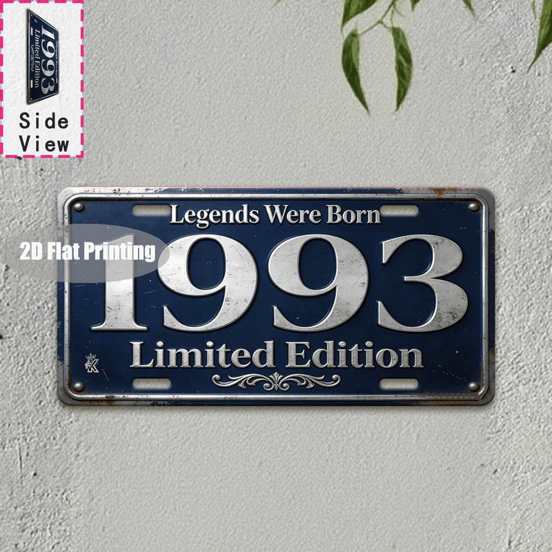 Tin Sign - Vintage Durable Metal Plaque Wall Decor, Home Office Bar Man Cave City Coordinate Birth Year License Plate Wall Art