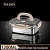 ZISIZ 316 Stainless Steel Rectangular Fresh-Keeping Lunch Box Set with Handle