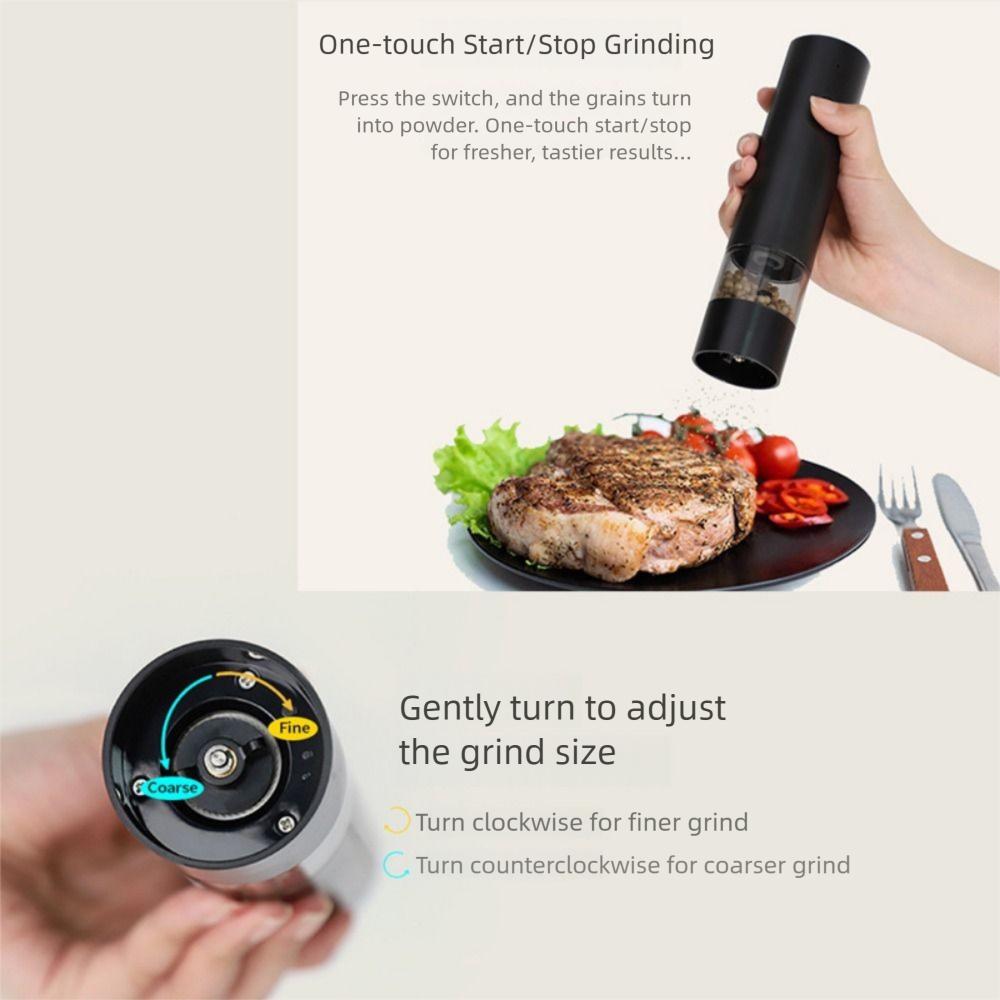 Large Capacity Auto Salt Mills Adjustable Kitchen Grinding Tool Electric Spices Grinder  Sea Salt