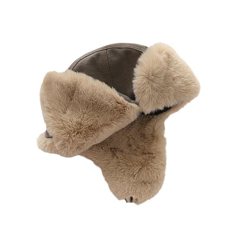 Lei Feng Stil Wintermütze - Unisex, Winddicht, Dicke Ohrenschützer für Radfahren & Kaltes Wetter, Geeignet für Großen Kopfumfang