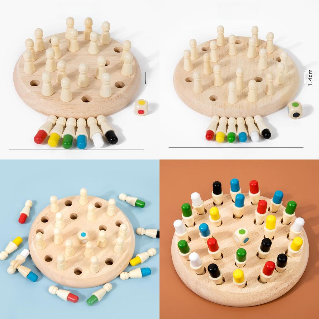 Wooden Childrens Color Memory Game For Early Education And Focus Development