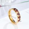 New Love Row Diamond Ring Plated Light Luxury High-end Ring Women's Titanium Steel Jewelry
