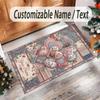 Hearts Theme Crystal Velvet Floor Rug Personalized Custom Name Text Warm Carpet Home Decoration