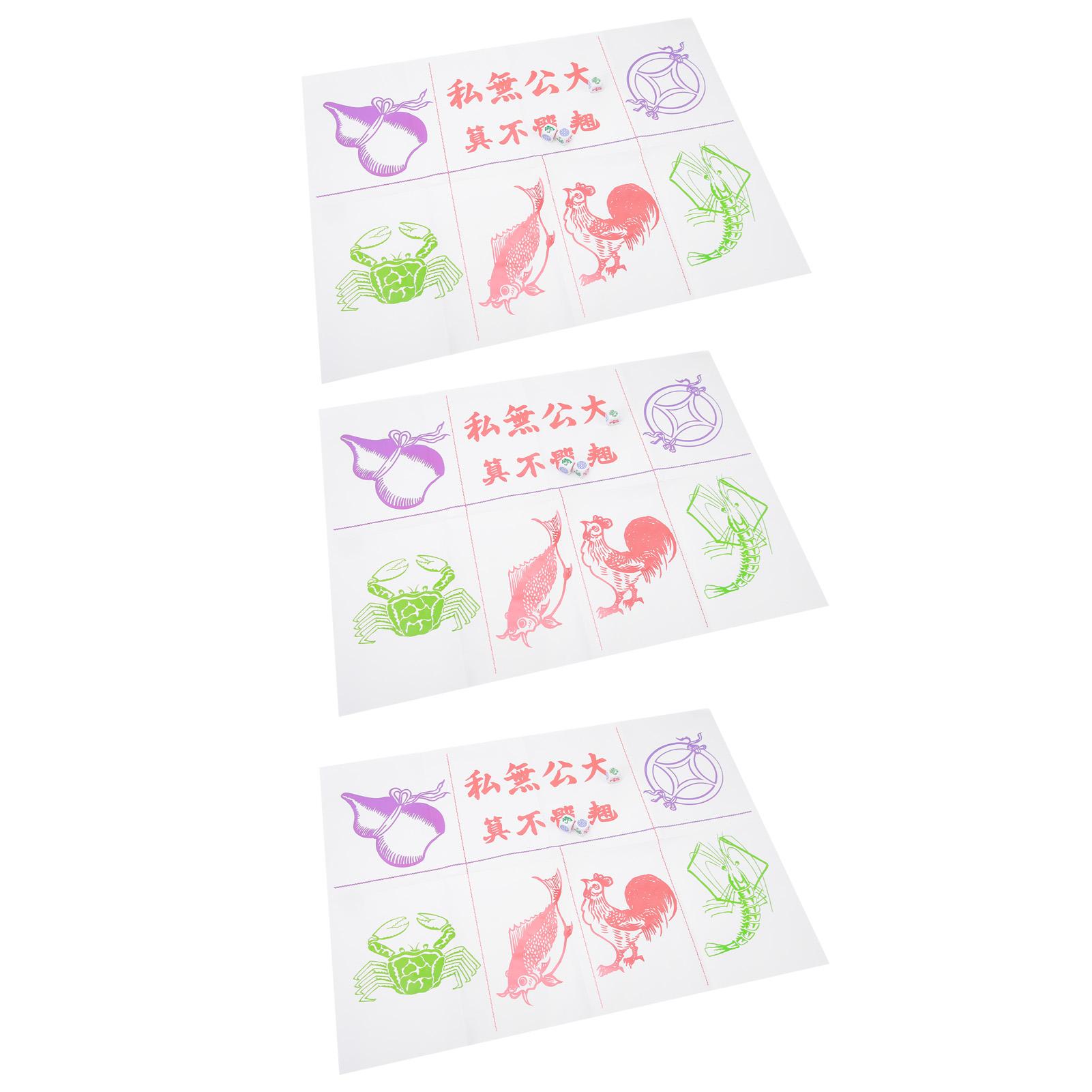 

Carving Fish Shrimp Crab Dice Game Board White Round Corner Dice Interactive Games